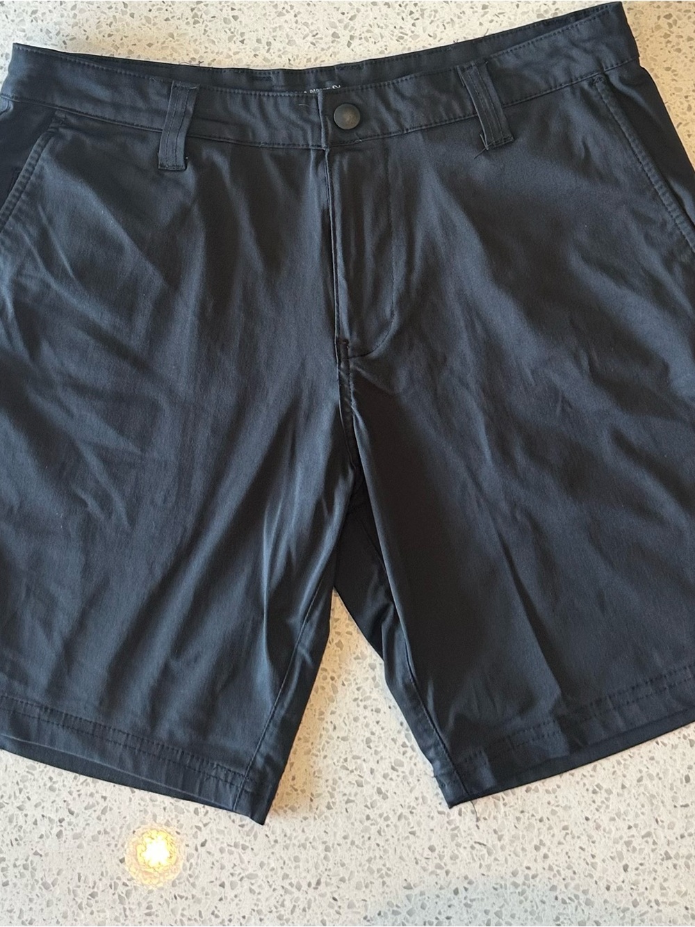 Men's Flat Front Black Active Shorts